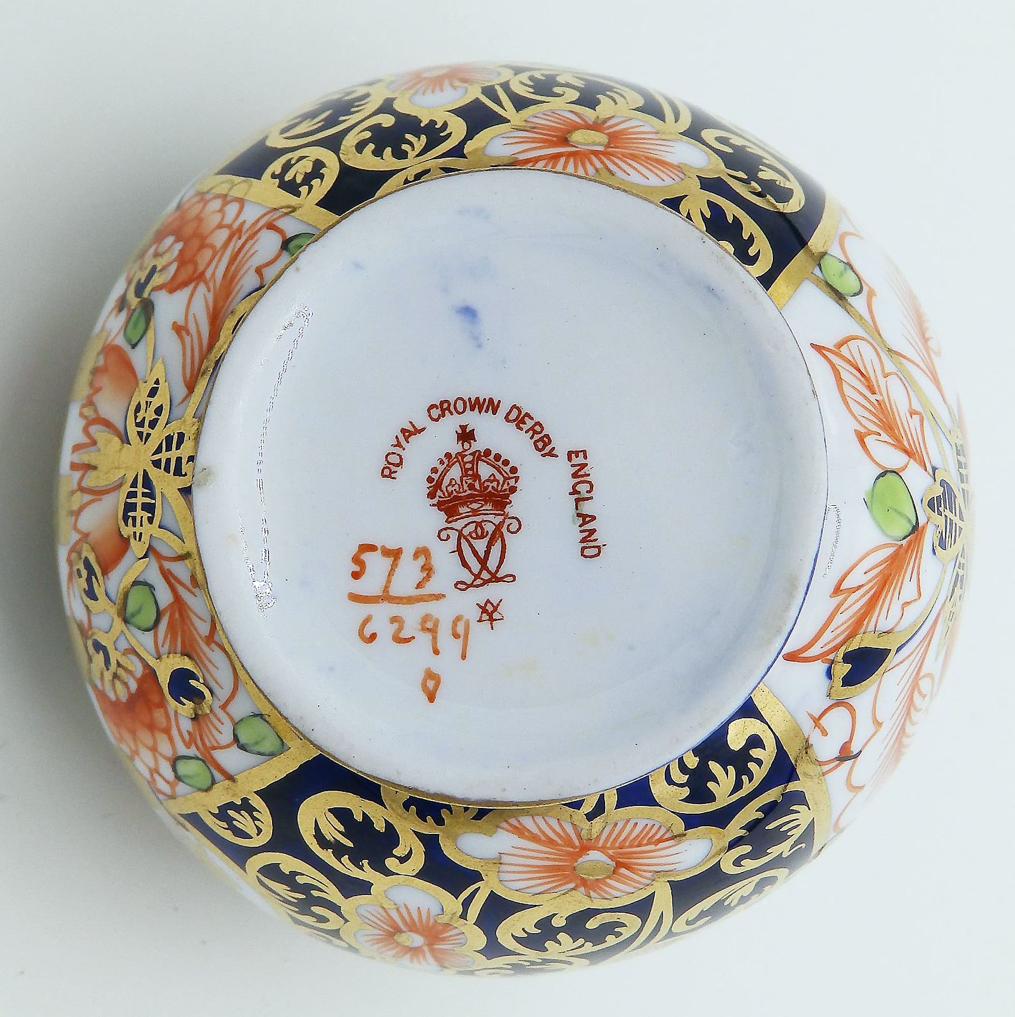 Antique English novelty Imari Royal Crown Derby porcelain Miniature Vase C.1920