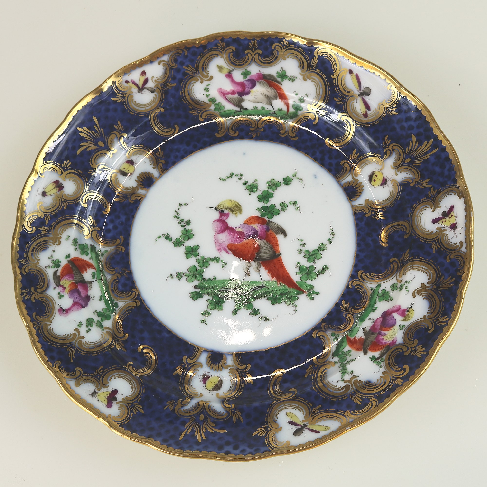 A fine antique porcelain hand-painted Edmé Samson Worcester style Plate C.1890
