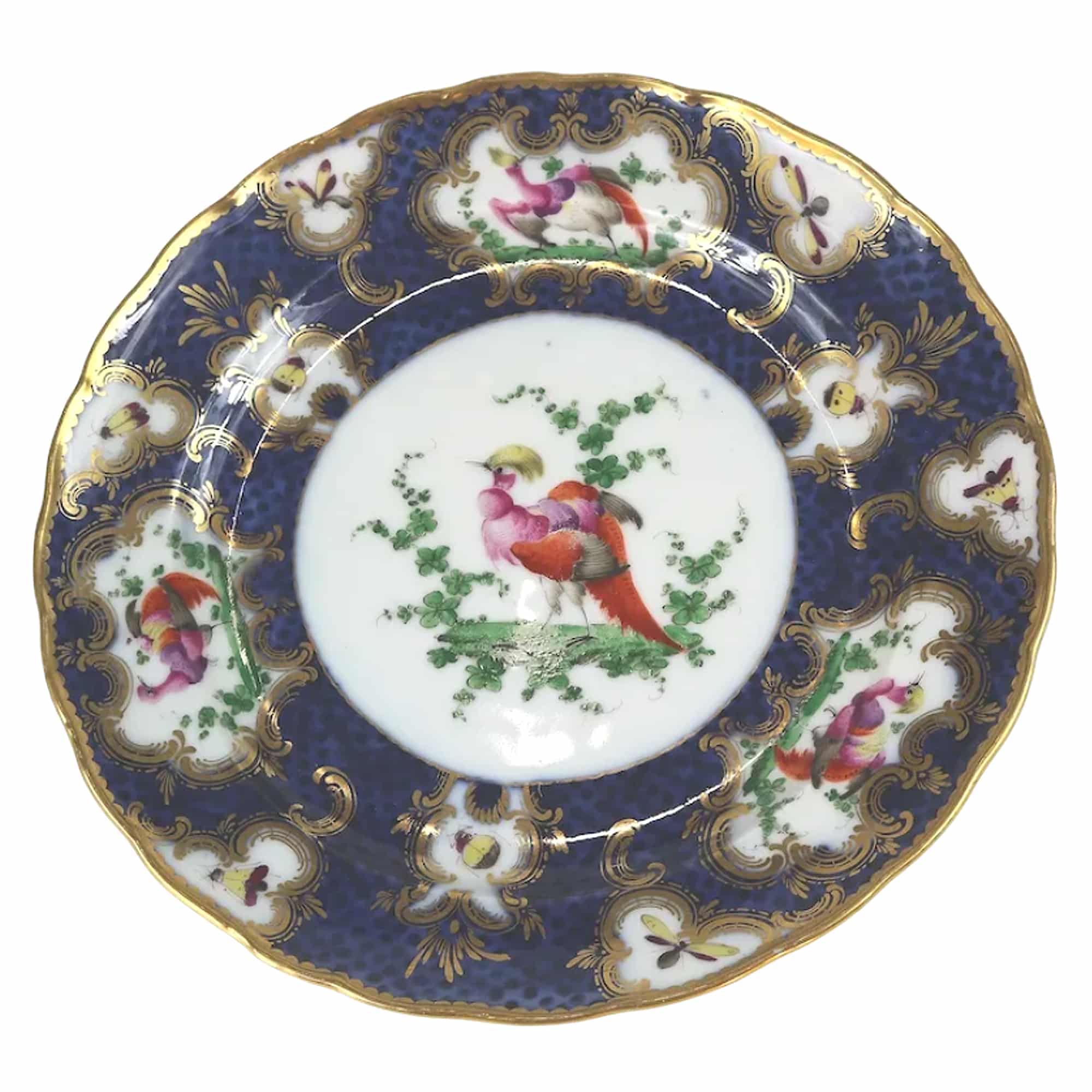 A fine antique porcelain hand-painted Edmé Samson Worcester style Plate C.1890