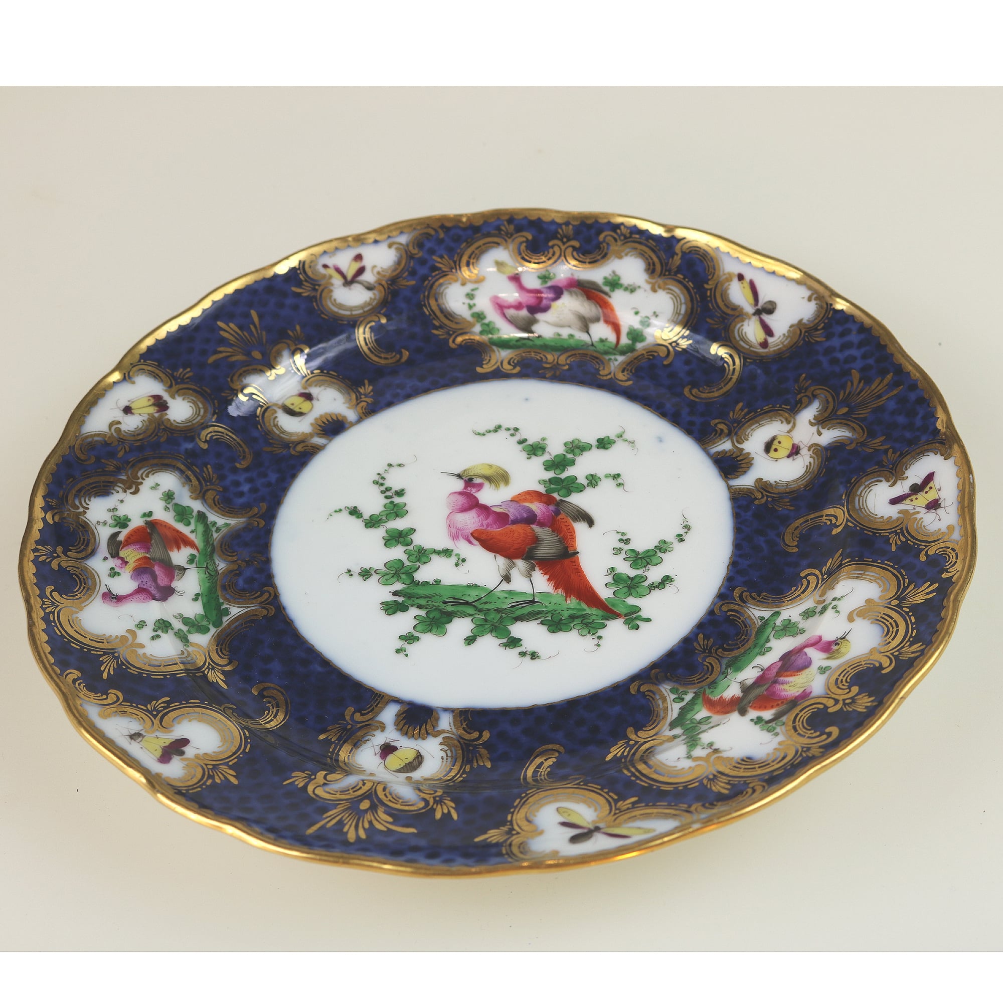 A fine antique porcelain hand-painted Edmé Samson Worcester style Plate C.1890
