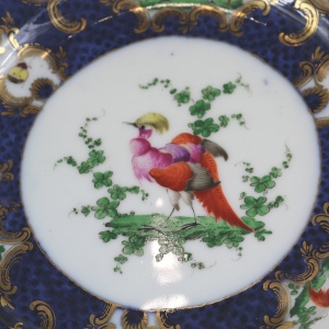 A fine antique porcelain hand-painted Edmé Samson Worcester style Plate C.1890
