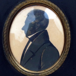 A good antique Georgian bronzed Silhouette Portrait Miniature C.early 19thC