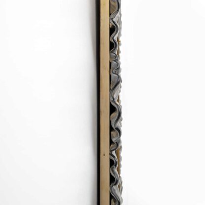 Pair of Mid Century Modern Italian Brass and Leaf Murano Glass Wall Mirrors - Image 10