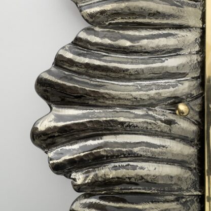 Pair of Mid Century Modern Italian Brass and Leaf Murano Glass Wall Mirrors - Image 8