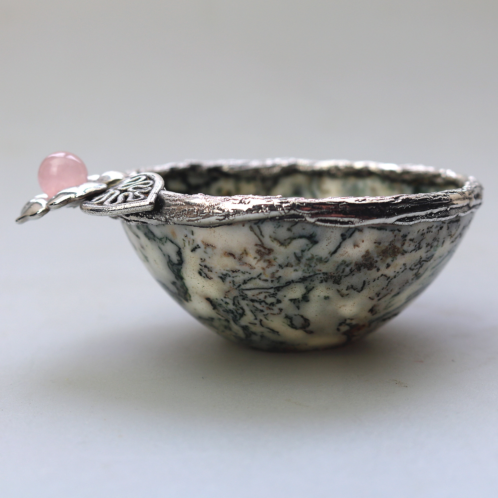 A rare & unique English novelty solid silver & hardstone Stirrup Cup / Vessel 1995
