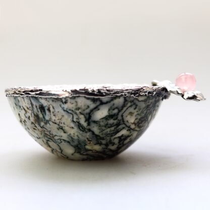A rare & unique English novelty solid silver & hardstone Stirrup Cup / Vessel 1995 - Image 5