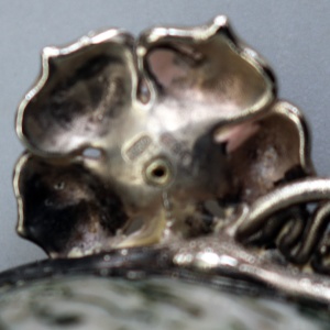 A rare & unique English novelty solid silver & hardstone Stirrup Cup / Vessel 1995