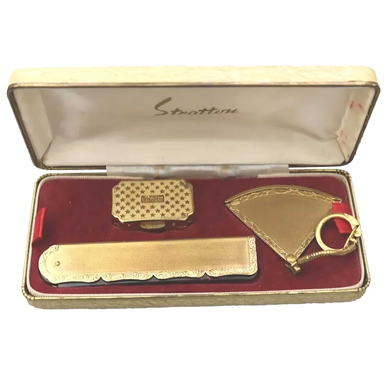 An unusual mid-century cased Stratton ladies vanity Presentation Set C.1950's+