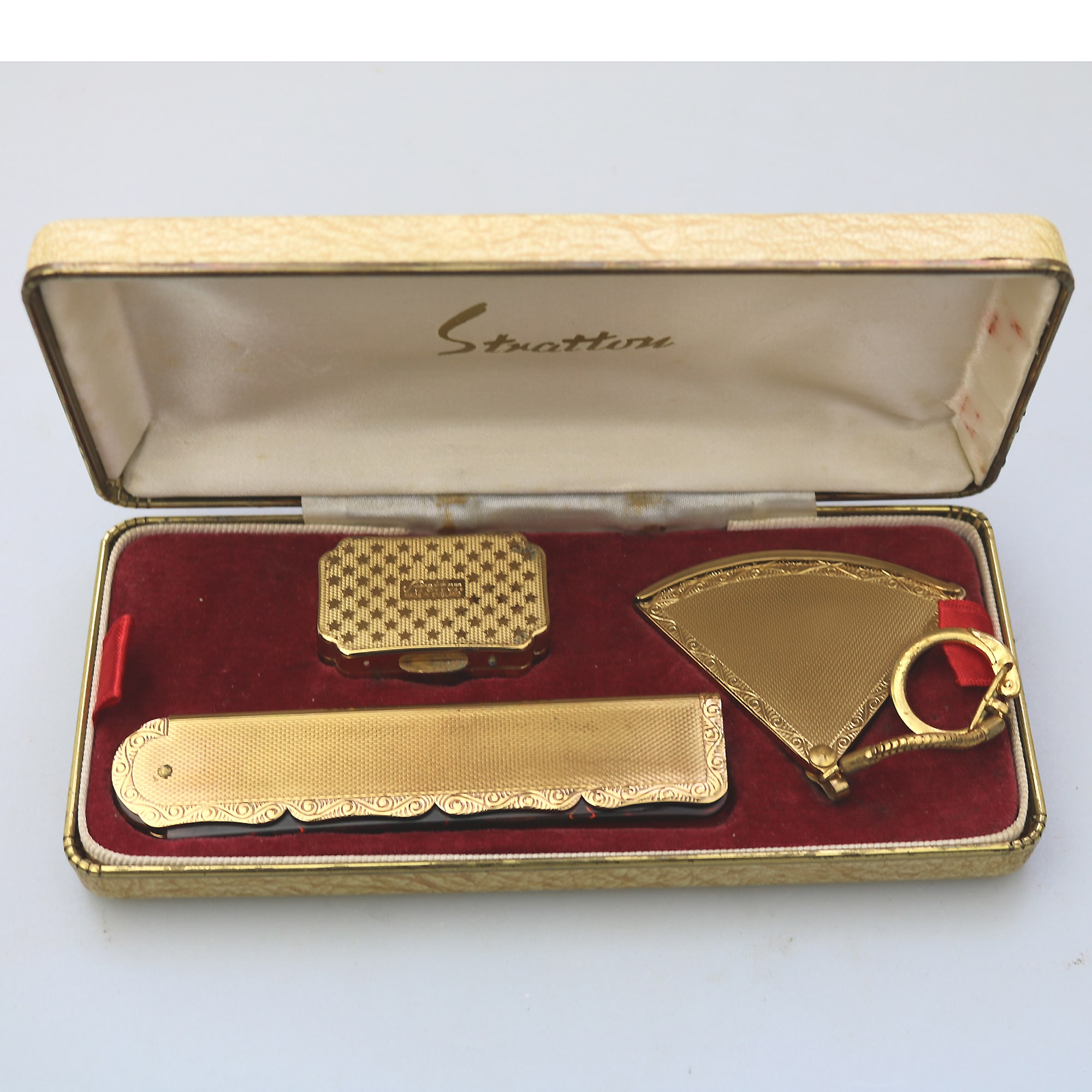 An unusual mid-century cased Stratton ladies vanity Presentation Set C.1950's+