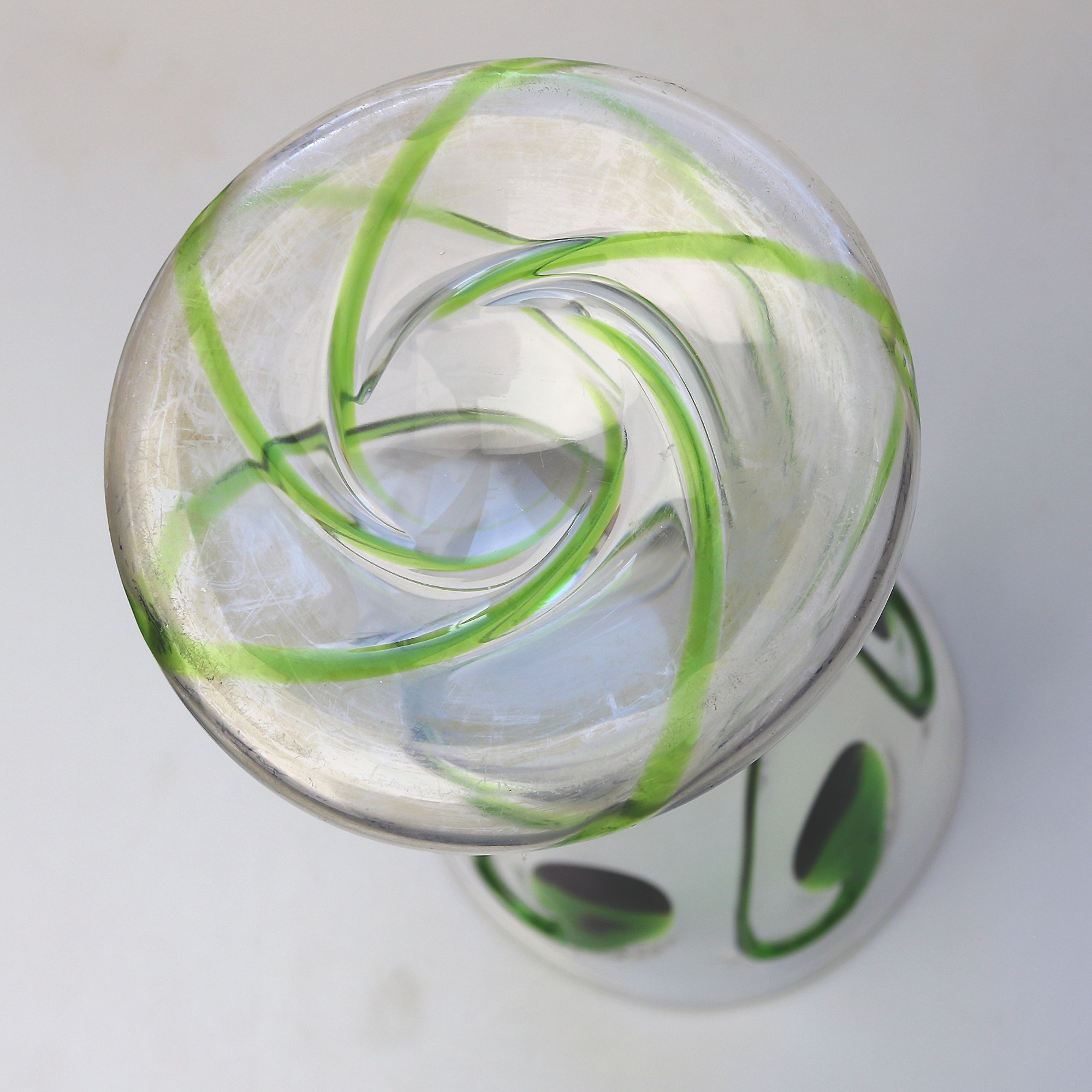 Large Stourbridge Art Nouveau Stuart Tadpole Liberty & Co glass Vase 31cm C.1910