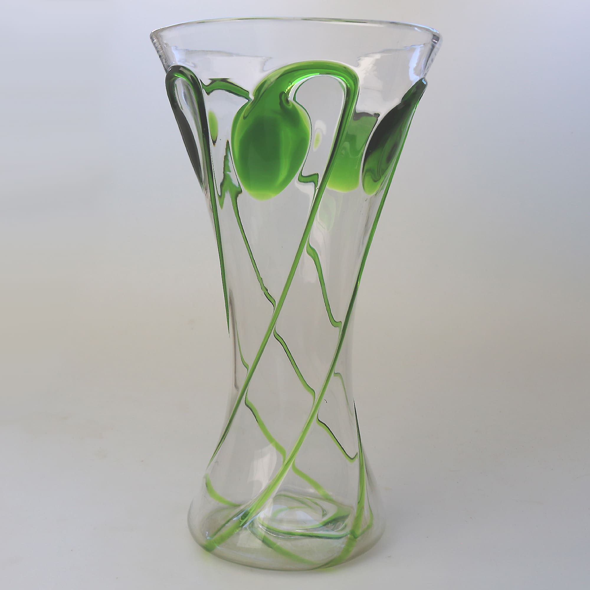 Large Stourbridge Art Nouveau Stuart Tadpole Liberty & Co glass Vase 31cm C.1910