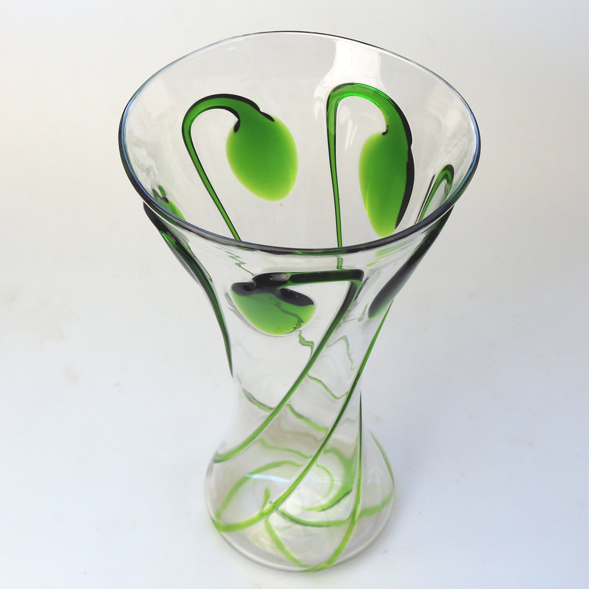 Large Stourbridge Art Nouveau Stuart Tadpole Liberty & Co glass Vase 31cm C.1910