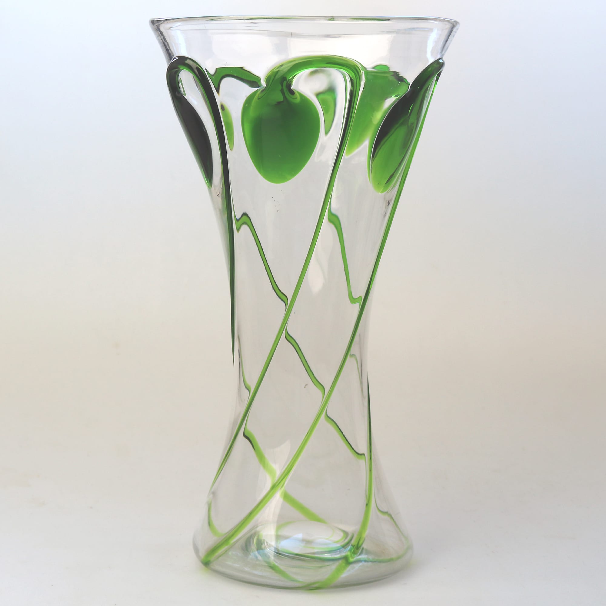 Large Stourbridge Art Nouveau Stuart Tadpole Liberty & Co glass Vase 31cm C.1910