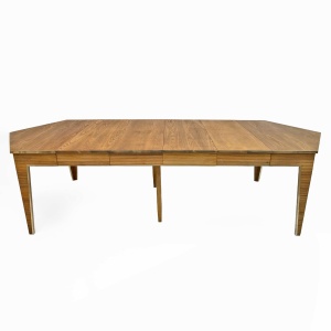 Mid-Century Modern Oak and Brass Extendable Dining Table, Italy, 1970s