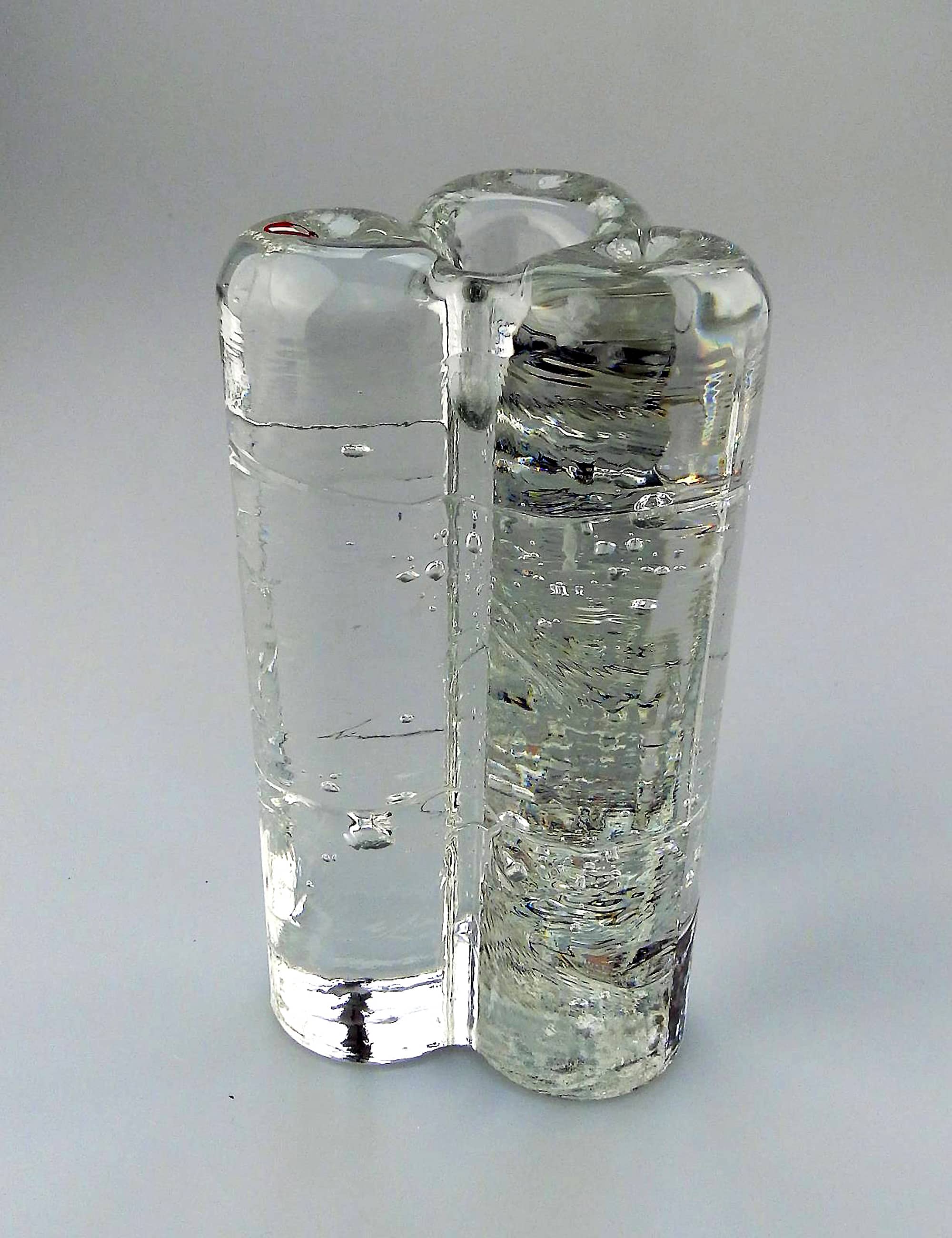 Littala Scandinavian mid-century art glass Candlestick by Timo Sarpaneva C.1978