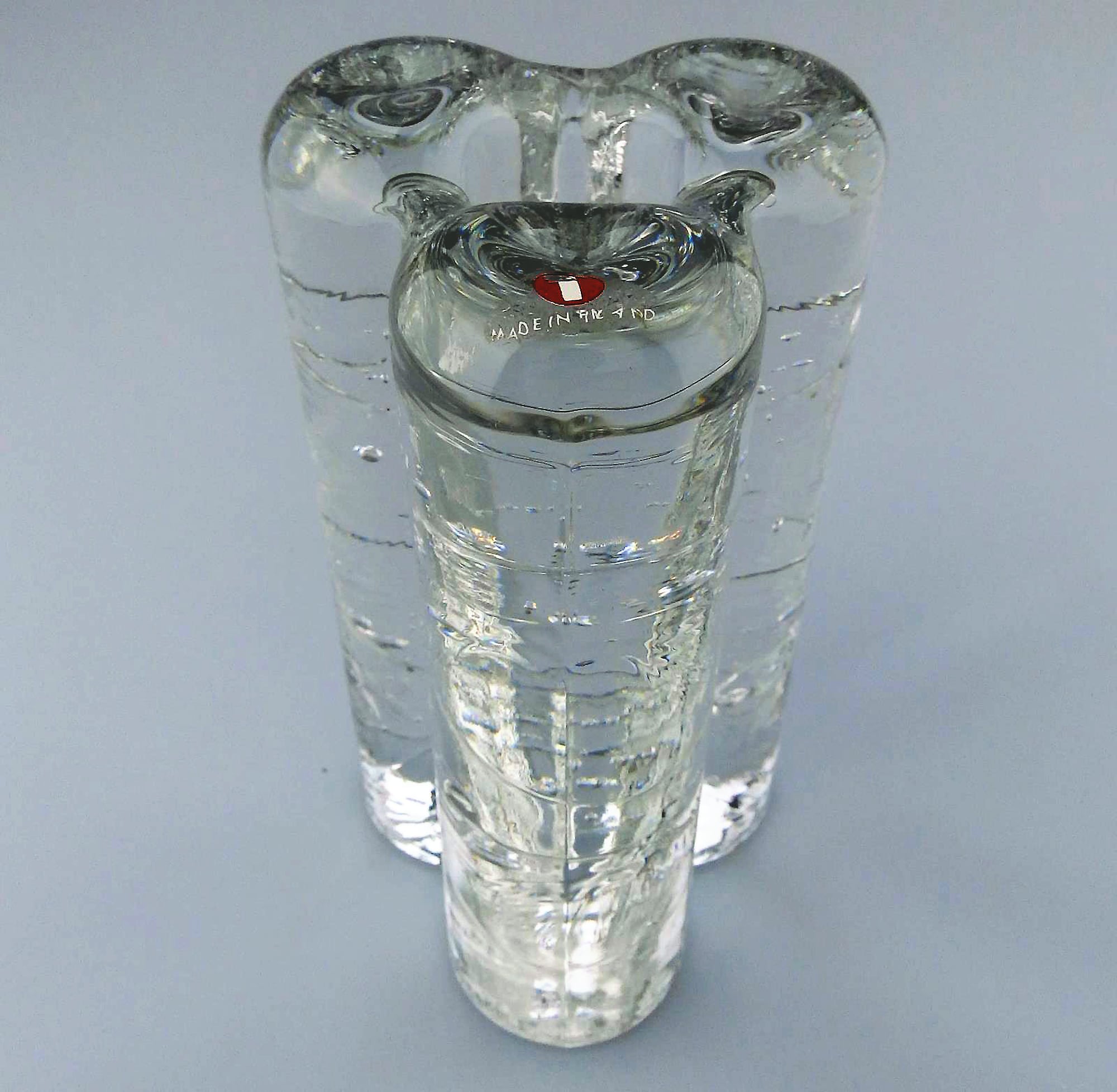 Littala Scandinavian mid-century art glass Candlestick by Timo Sarpaneva C.1978