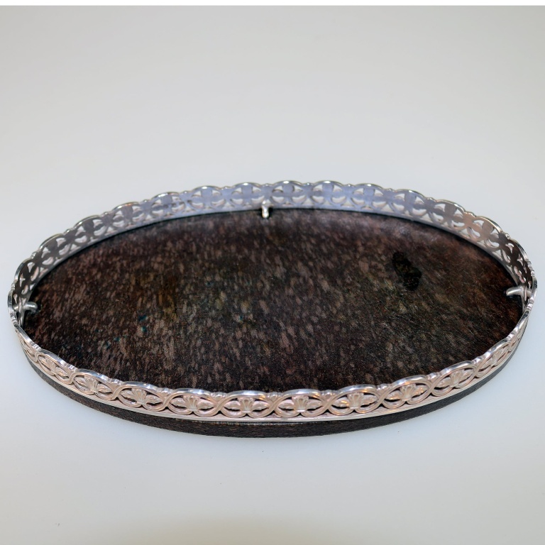 An unusual antique English solid silver & Bakelite small Tray / Stand C.1929 - Image 2