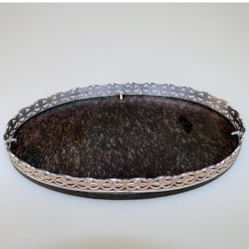 An unusual antique English solid silver & Bakelite small Tray / Stand C.1929
