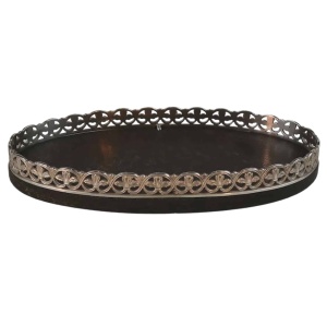 An unusual antique English solid silver & Bakelite small Tray / Stand C.1929