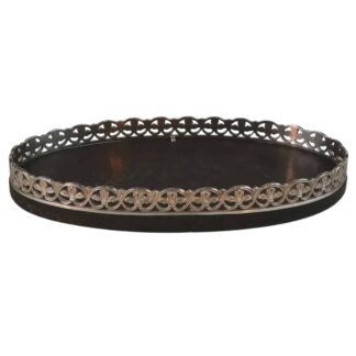 An unusual antique English solid silver & Bakelite small Tray / Stand C.1929
