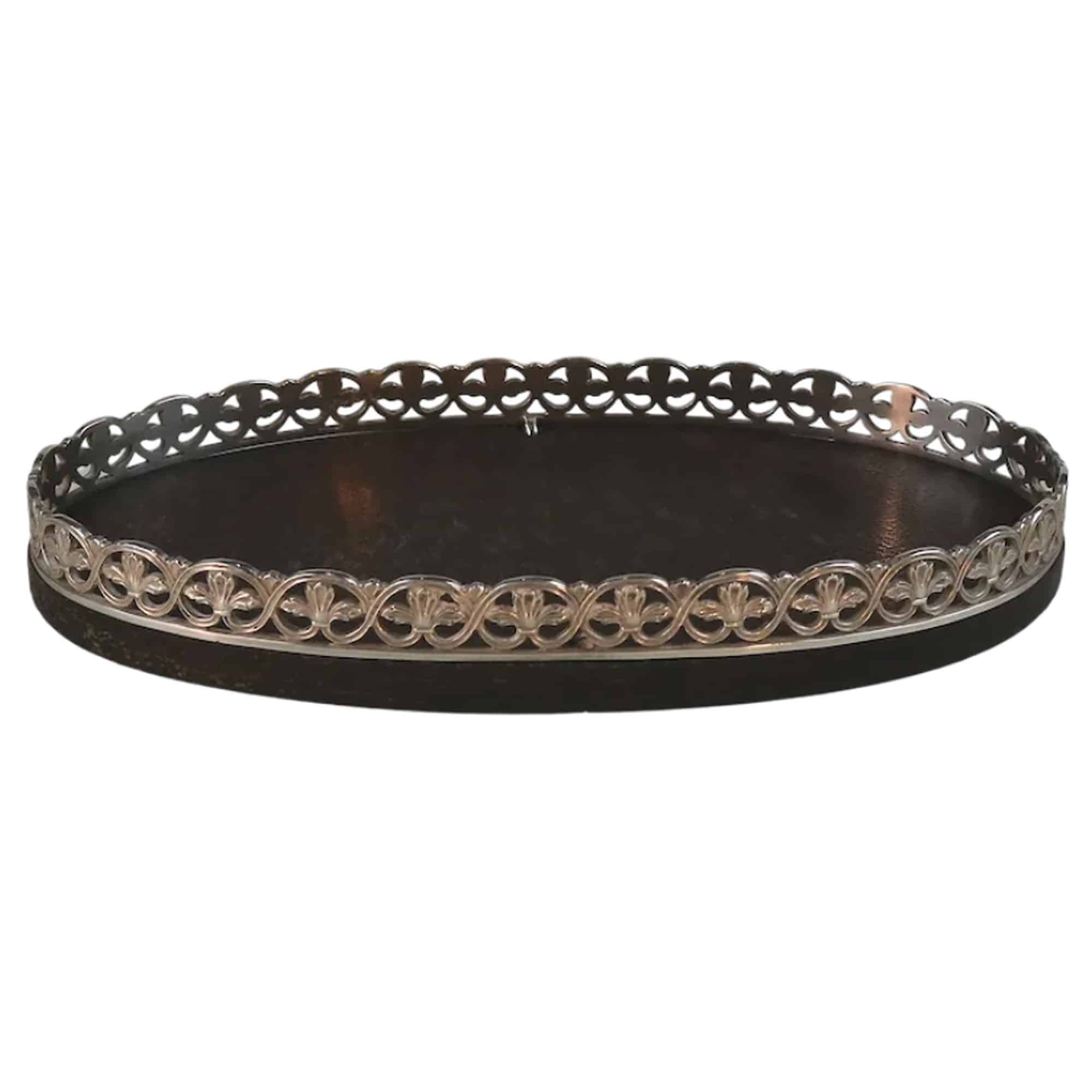 An unusual antique English solid silver & Bakelite small Tray / Stand C.1929