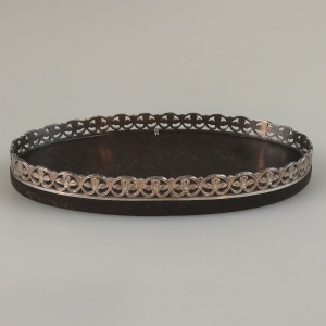 An unusual antique English solid silver & Bakelite small Tray / Stand C.1929