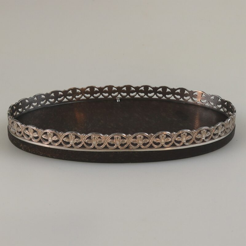 An unusual antique English solid silver & Bakelite small Tray / Stand C.1929