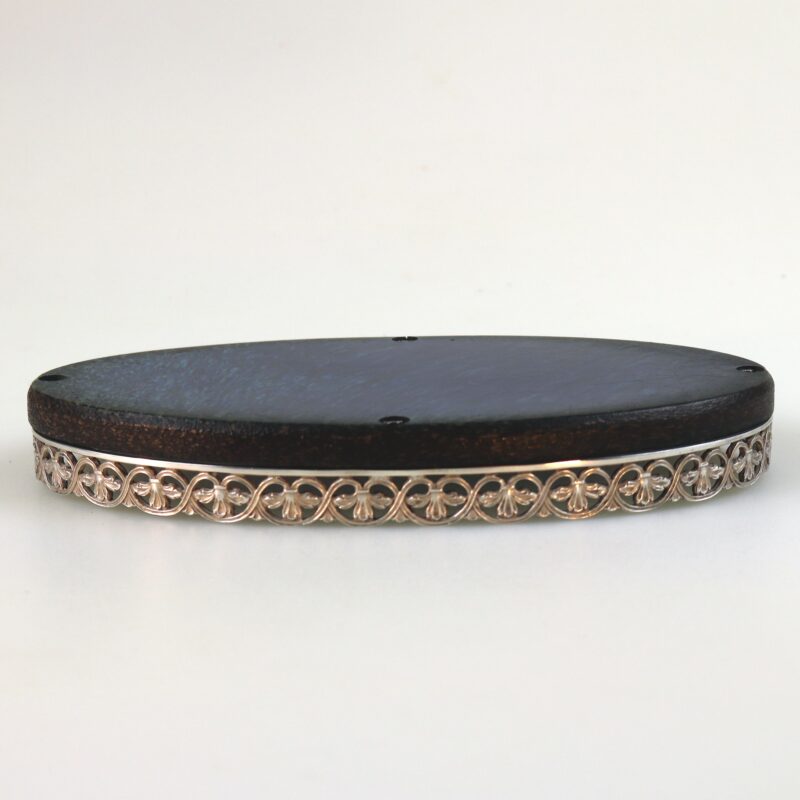 An unusual antique English solid silver & Bakelite small Tray / Stand C.1929