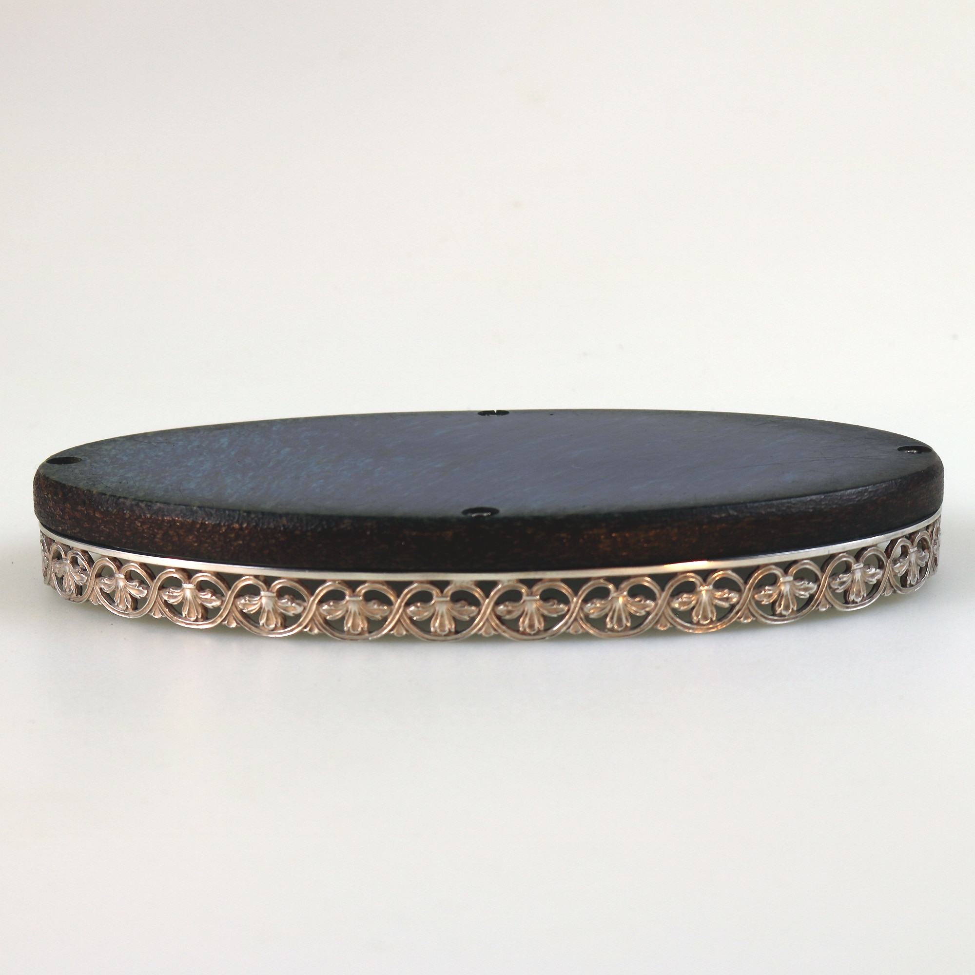 An unusual antique English solid silver & Bakelite small Tray / Stand C.1929