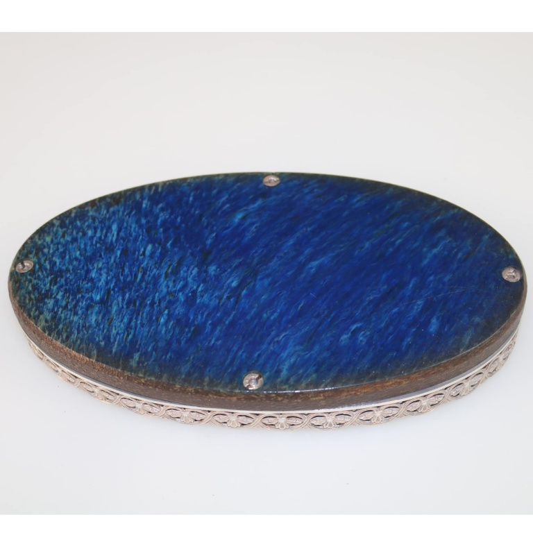 An unusual antique English solid silver & Bakelite small Tray / Stand C.1929 - Image 6