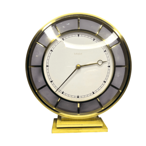 Vintage Clock, Kienzle, Mantel clock, 1970s, solid brass, battery operated.