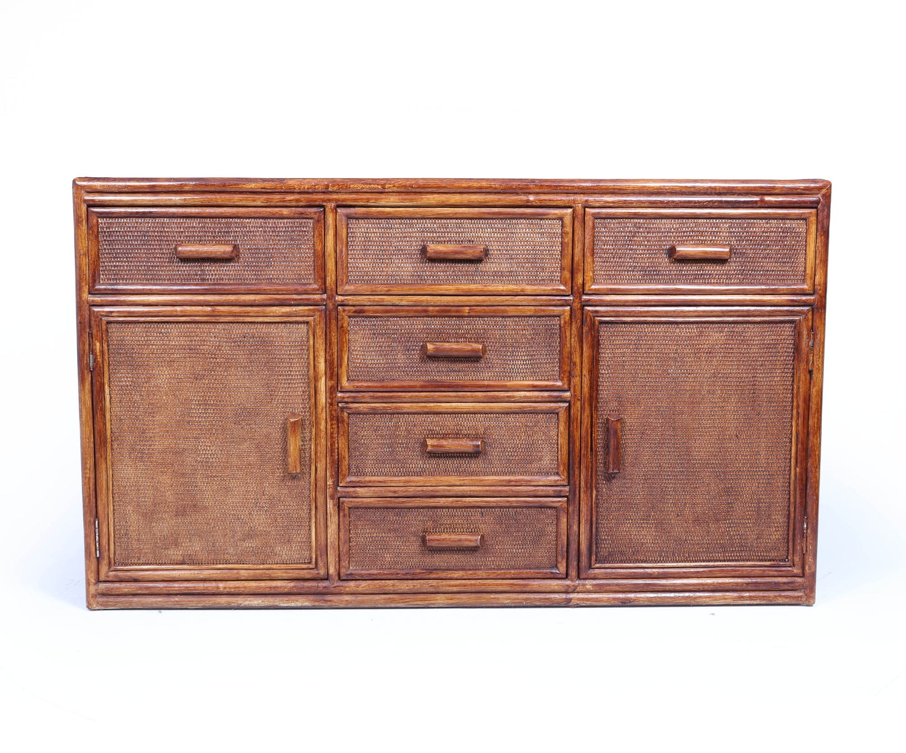 Vintage Rattan & Faux Bamboo Sideboard