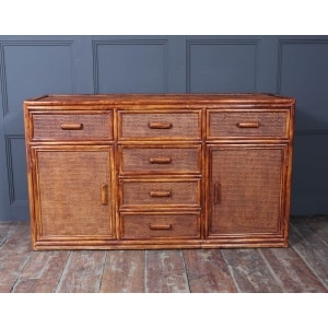 Vintage Rattan & Faux Bamboo Sideboard