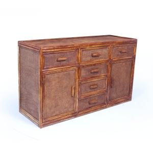 Vintage Rattan & Faux Bamboo Sideboard