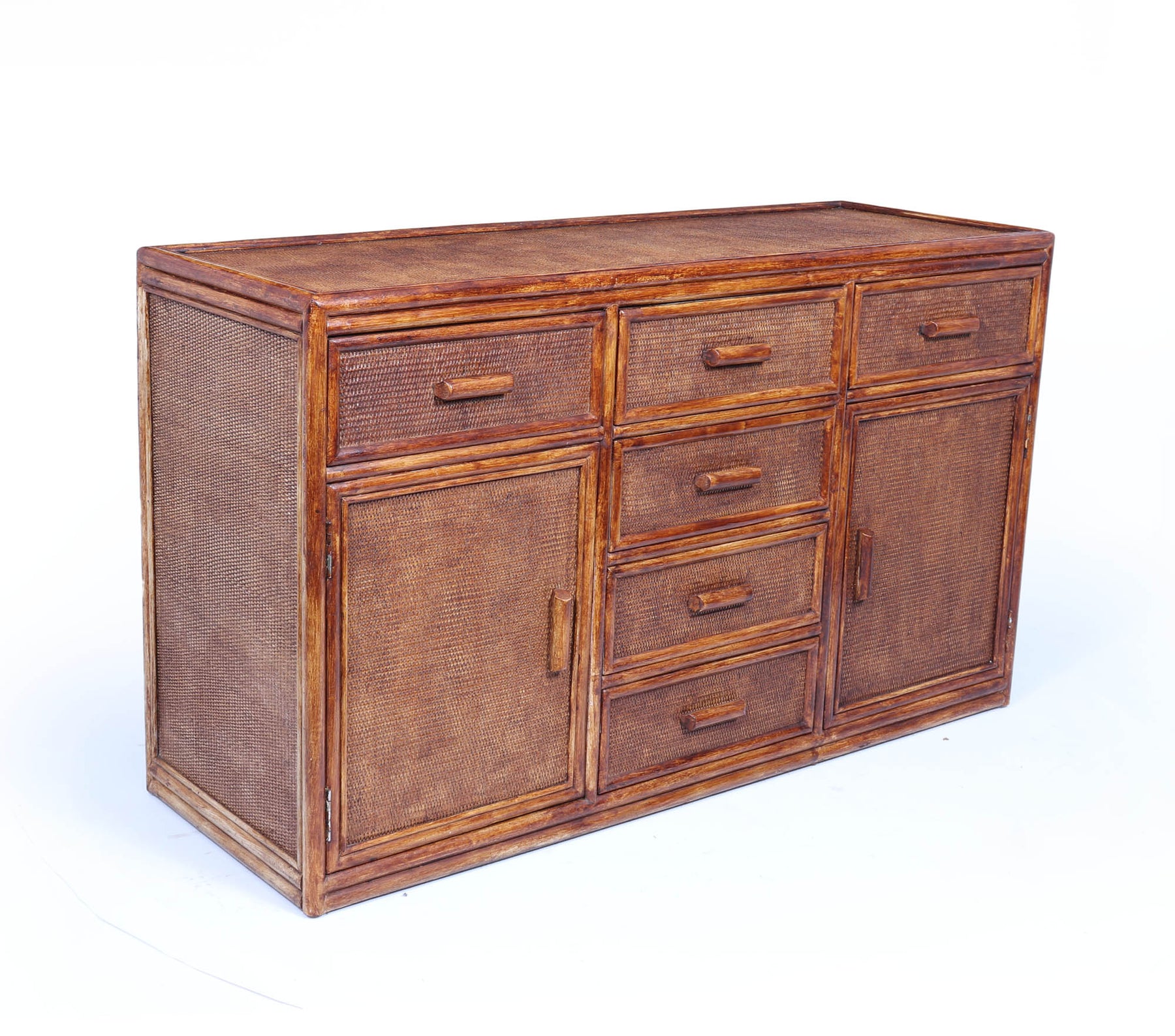 Vintage Rattan & Faux Bamboo Sideboard