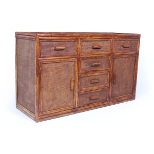 Vintage Rattan & Faux Bamboo Sideboard