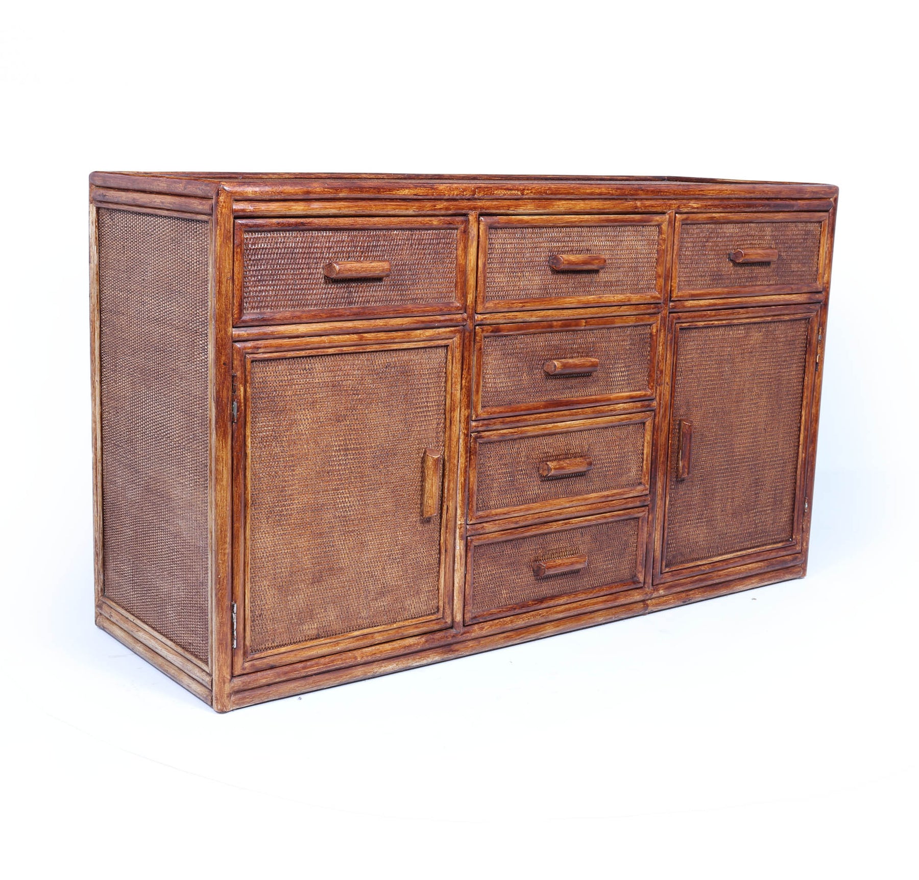 Vintage Rattan & Faux Bamboo Sideboard