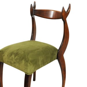 Vintage ‘My Dear Chairs’ In Green Velvet By Sergio Savarese For Dialogica, 1980s (Set Of 2)