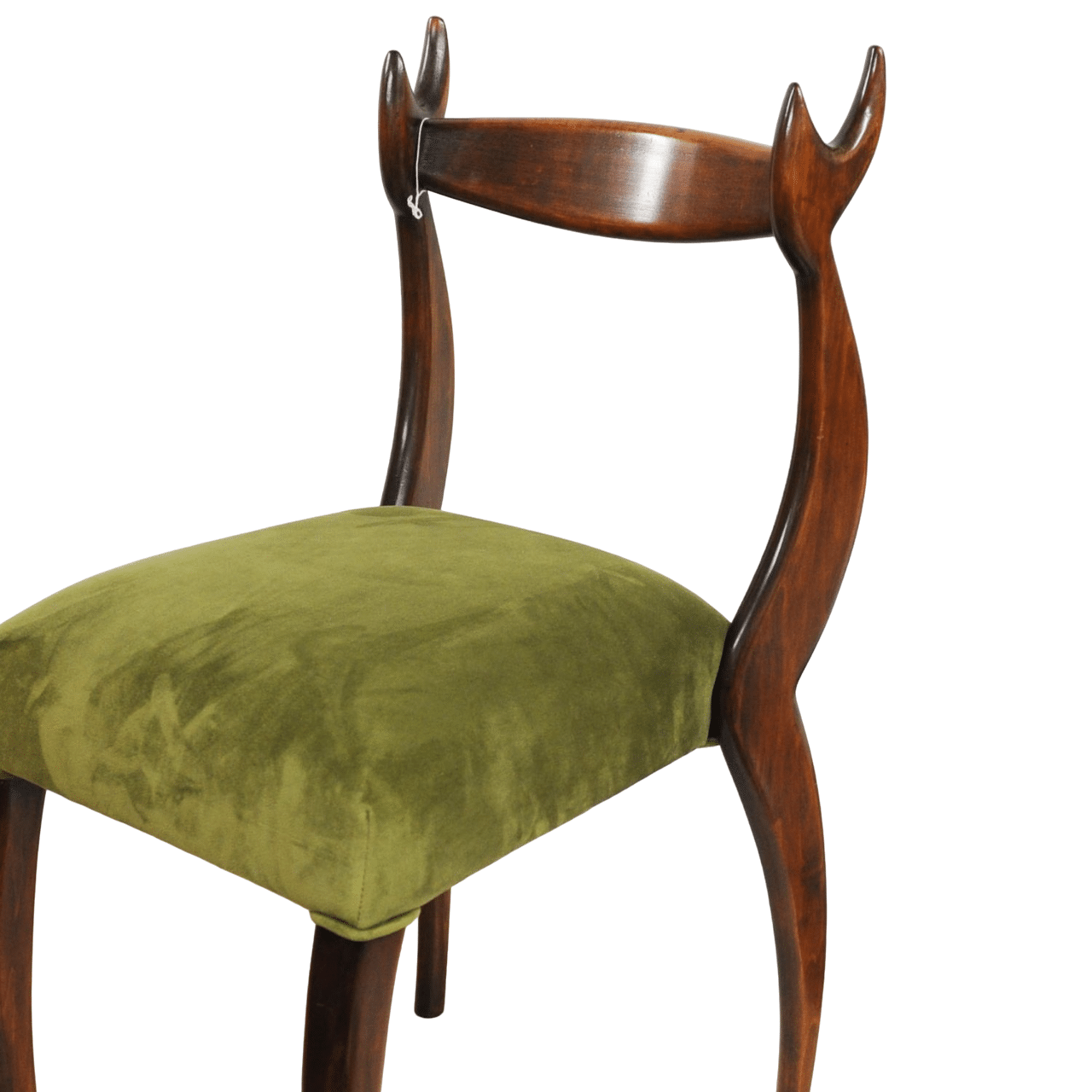 Vintage ‘My Dear Chairs’ In Green Velvet By Sergio Savarese For Dialogica, 1980s (Set Of 2)