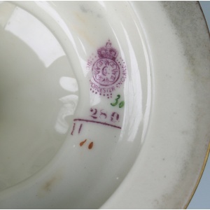 A large & scarce antique Royal Worcester porcelain hand-painted navette Vase 1912