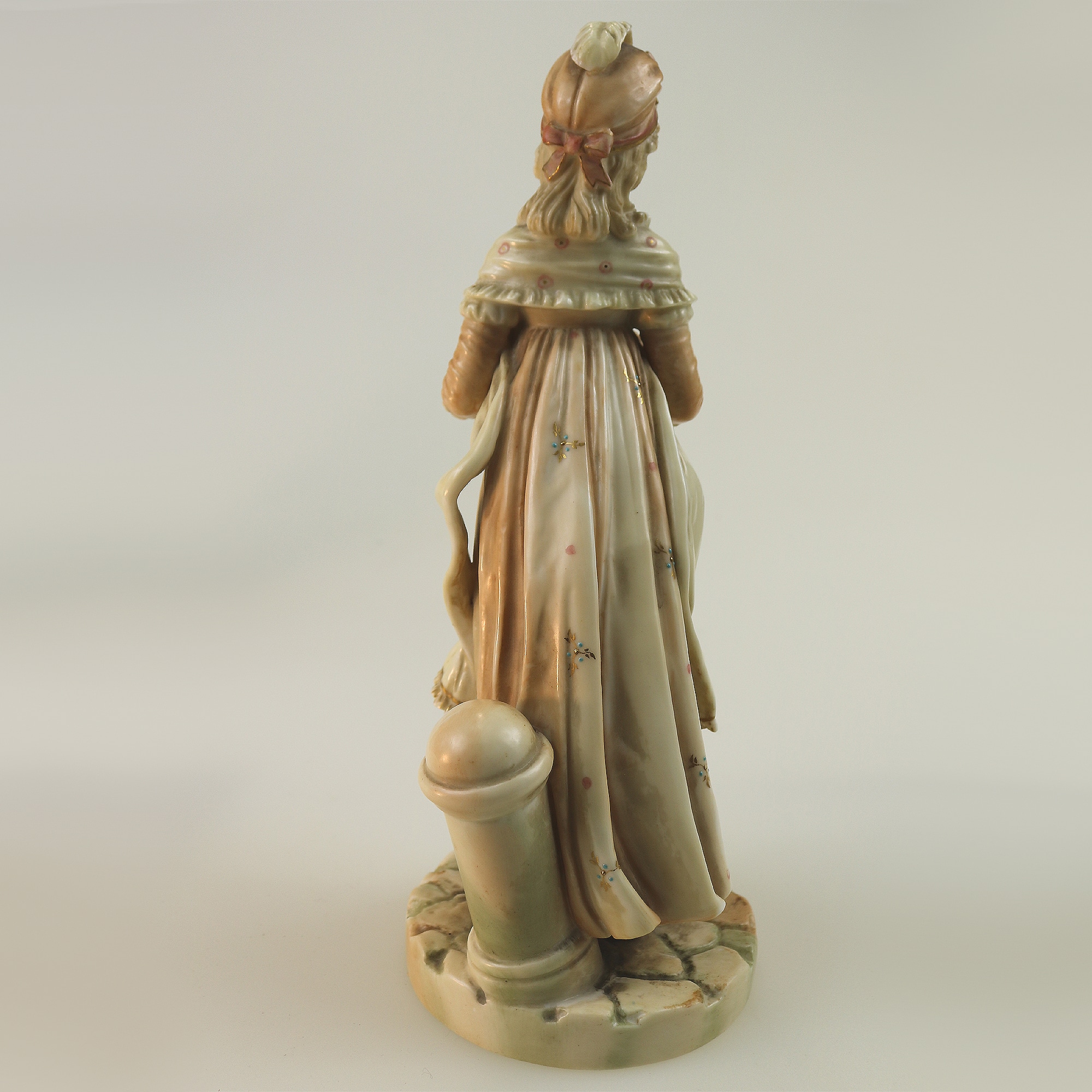 A rare pair antique Royal Worcester porcelain Blush Figures by James Hadley C.1884