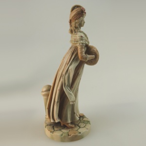 A rare pair antique Royal Worcester porcelain Blush Figures by James Hadley C.1884