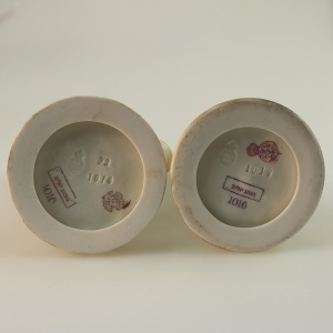 A rare pair antique Royal Worcester porcelain Blush Figures by James Hadley C.1884