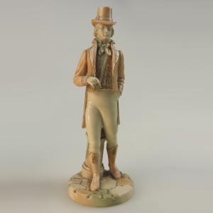 A rare pair antique Royal Worcester porcelain Blush Figures by James Hadley C.1884