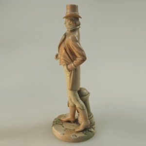 A rare pair antique Royal Worcester porcelain Blush Figures by James Hadley C.1884