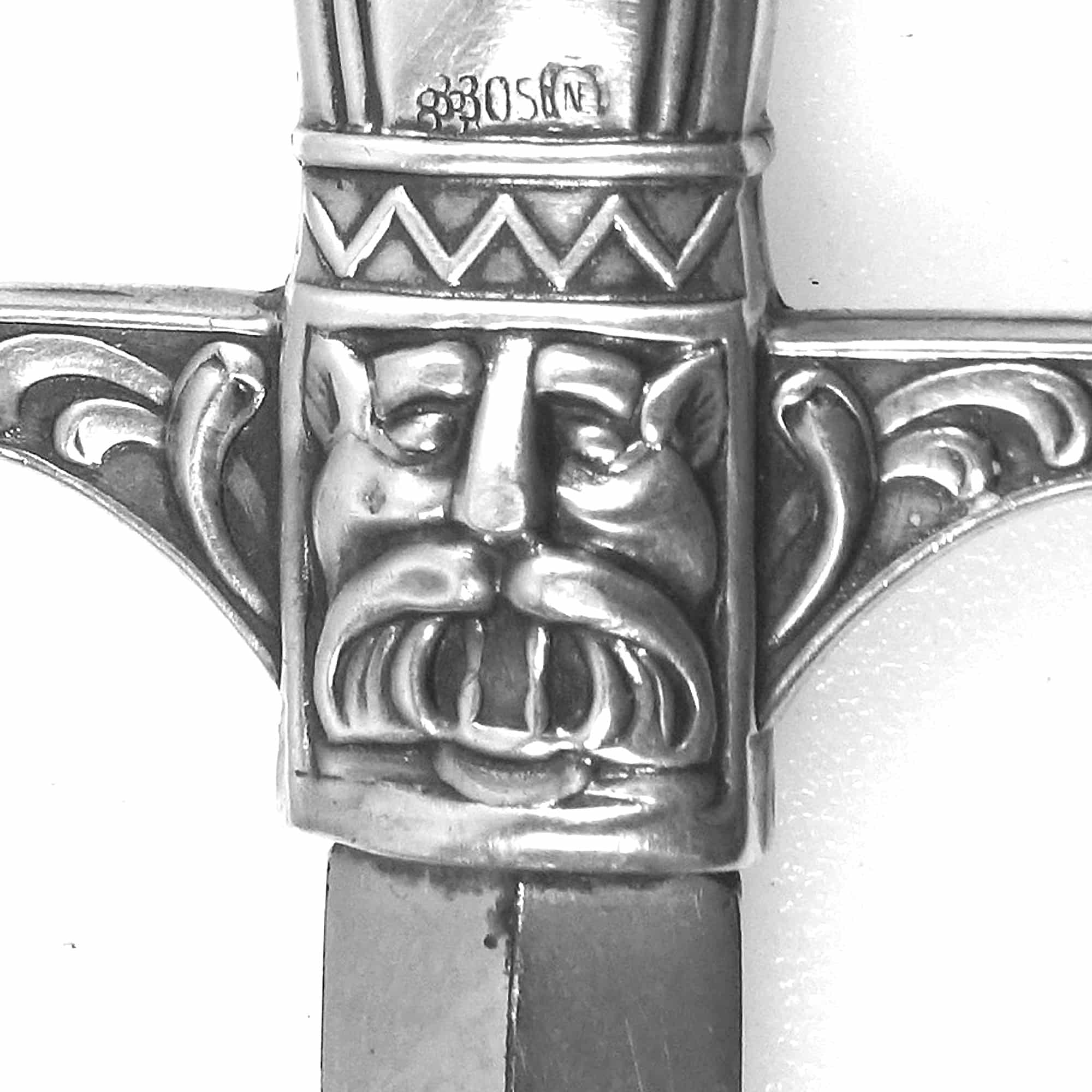 A wonderful Scandinavian 830 solid silver Viking Sword Letter Opener C.20thC