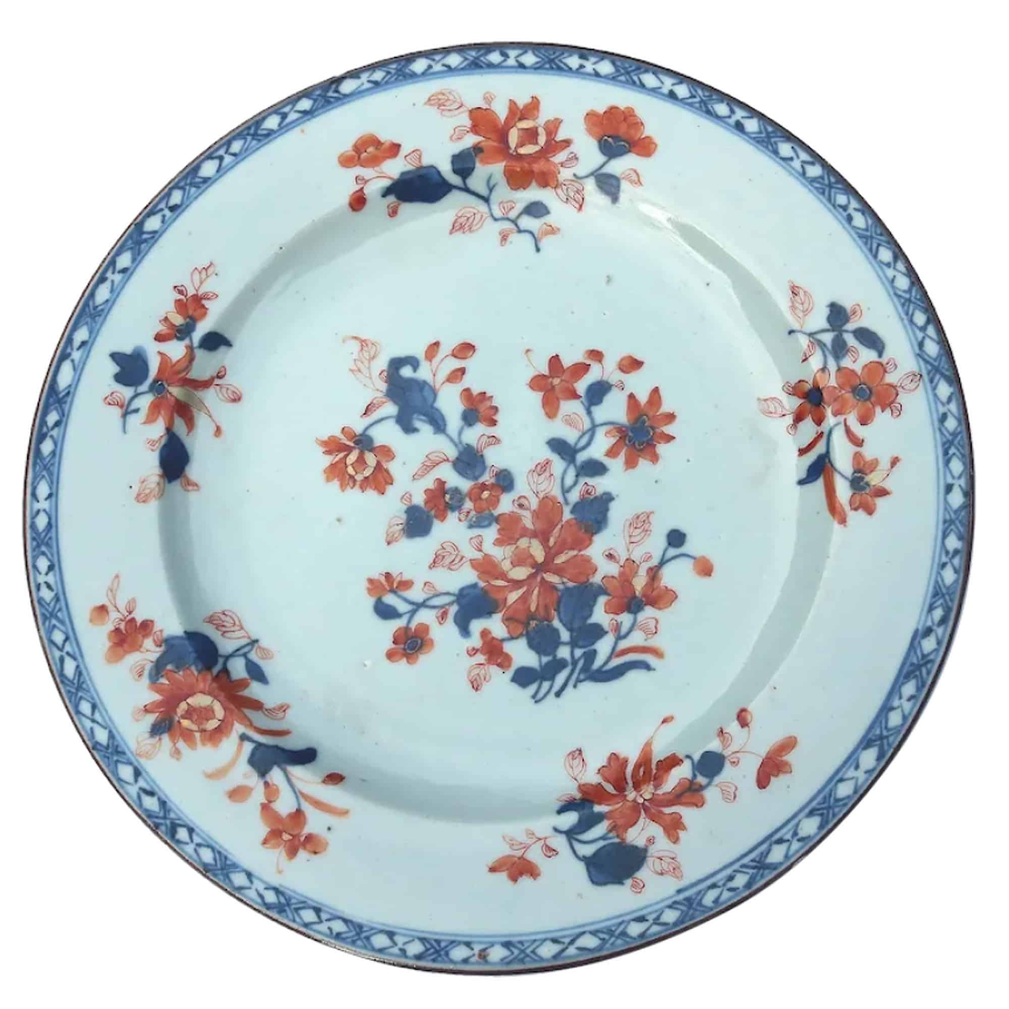 An antique Chinese porcelain hand-painted Imari Plate C.18thC