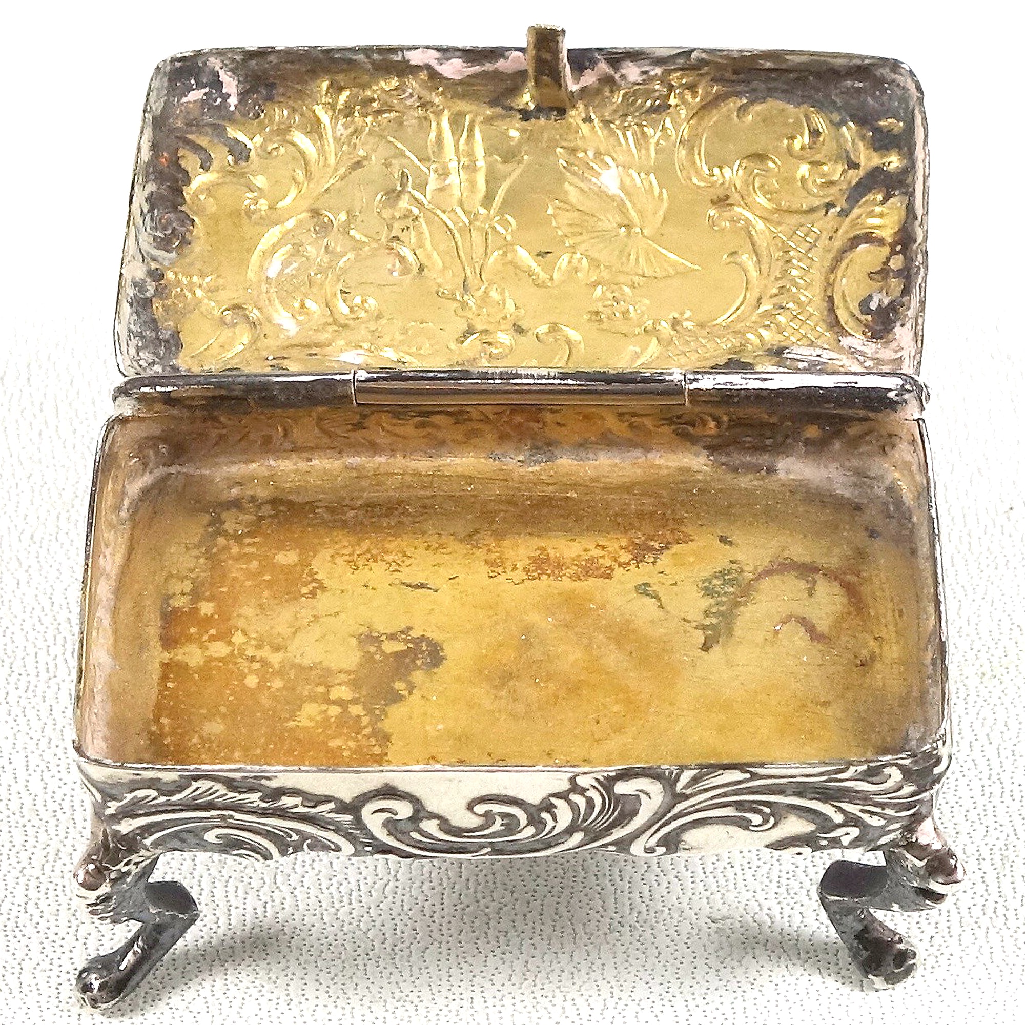 Antique 800 solid silver novelty Piano Stool table top Pill / Pinch Box C.1890