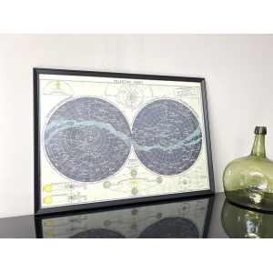 A Celestial Chart, Framed Vintage Print