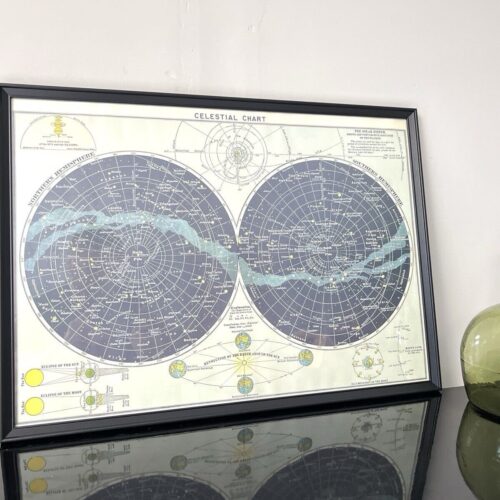 A Celestial Chart, Framed Vintage Print